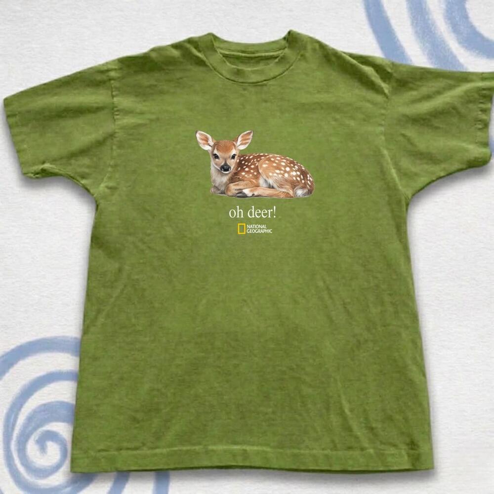 Green National Geographic Deer Graphic Tee